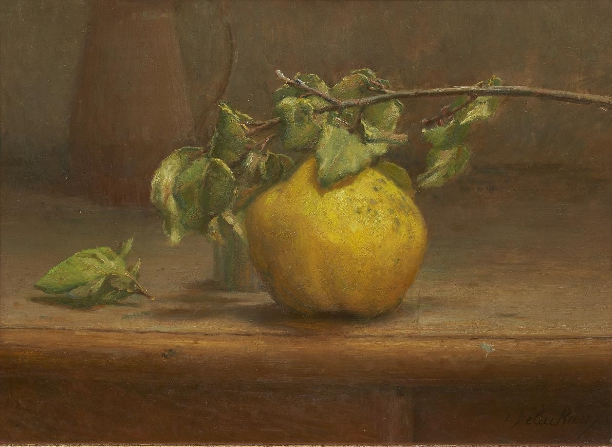 Léon Delachaux, Coing, oil on canvas, collection particulière
