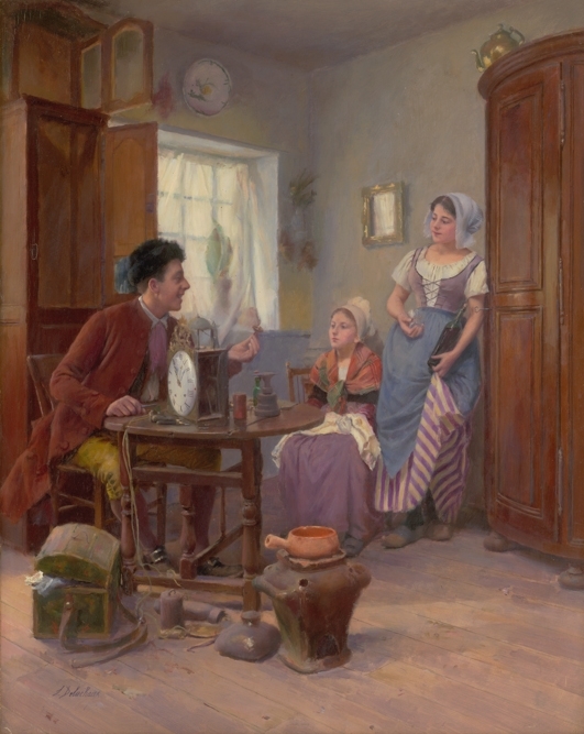 Léon Delachaux, The Clockmaker, 1895, huile sur toile