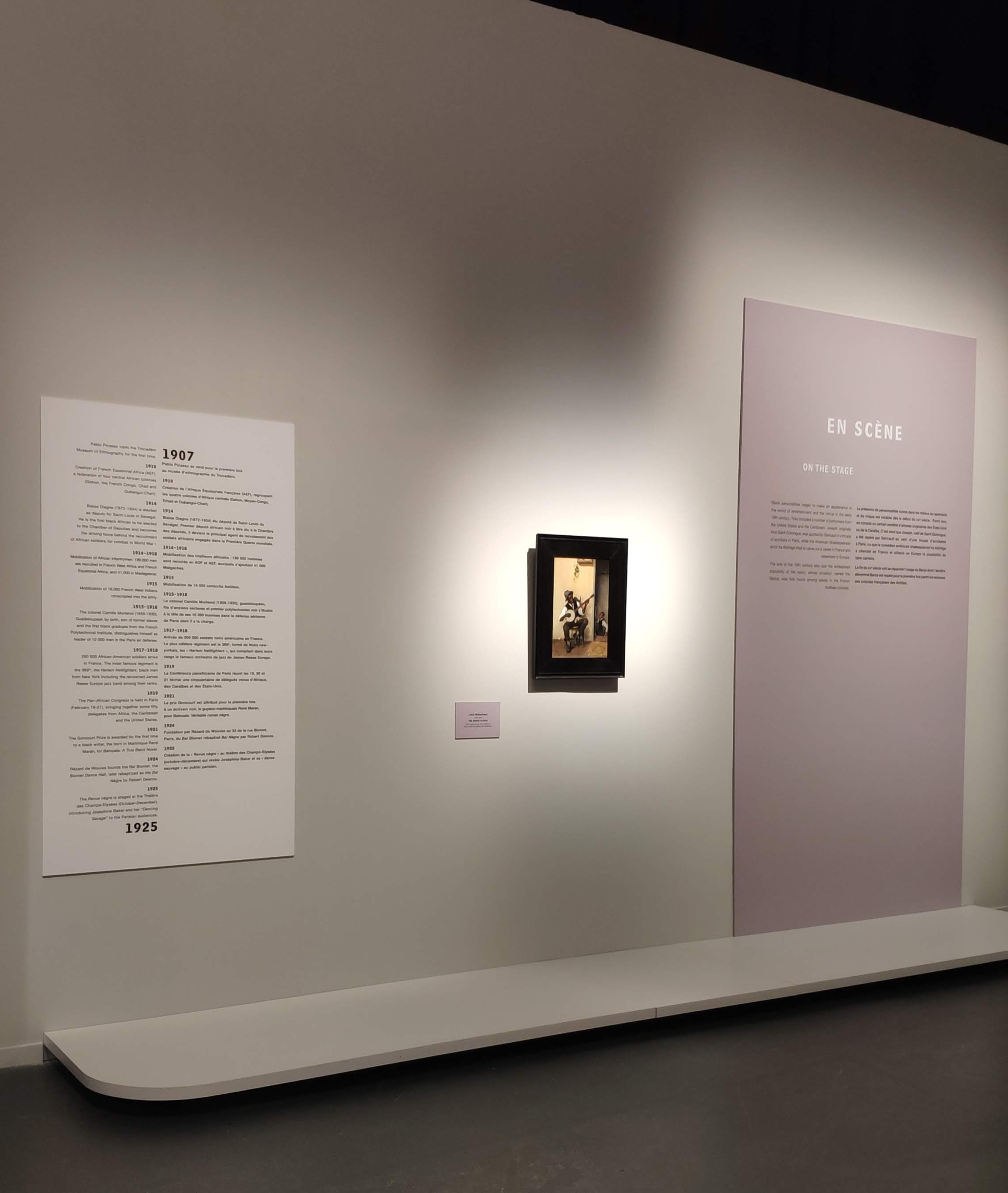 Léon Delachaux, The Banjo Player, 1881, huile sur toile, lors de l'Exposition Le Modèle Noir à Pointe-à-Pitre en 2019