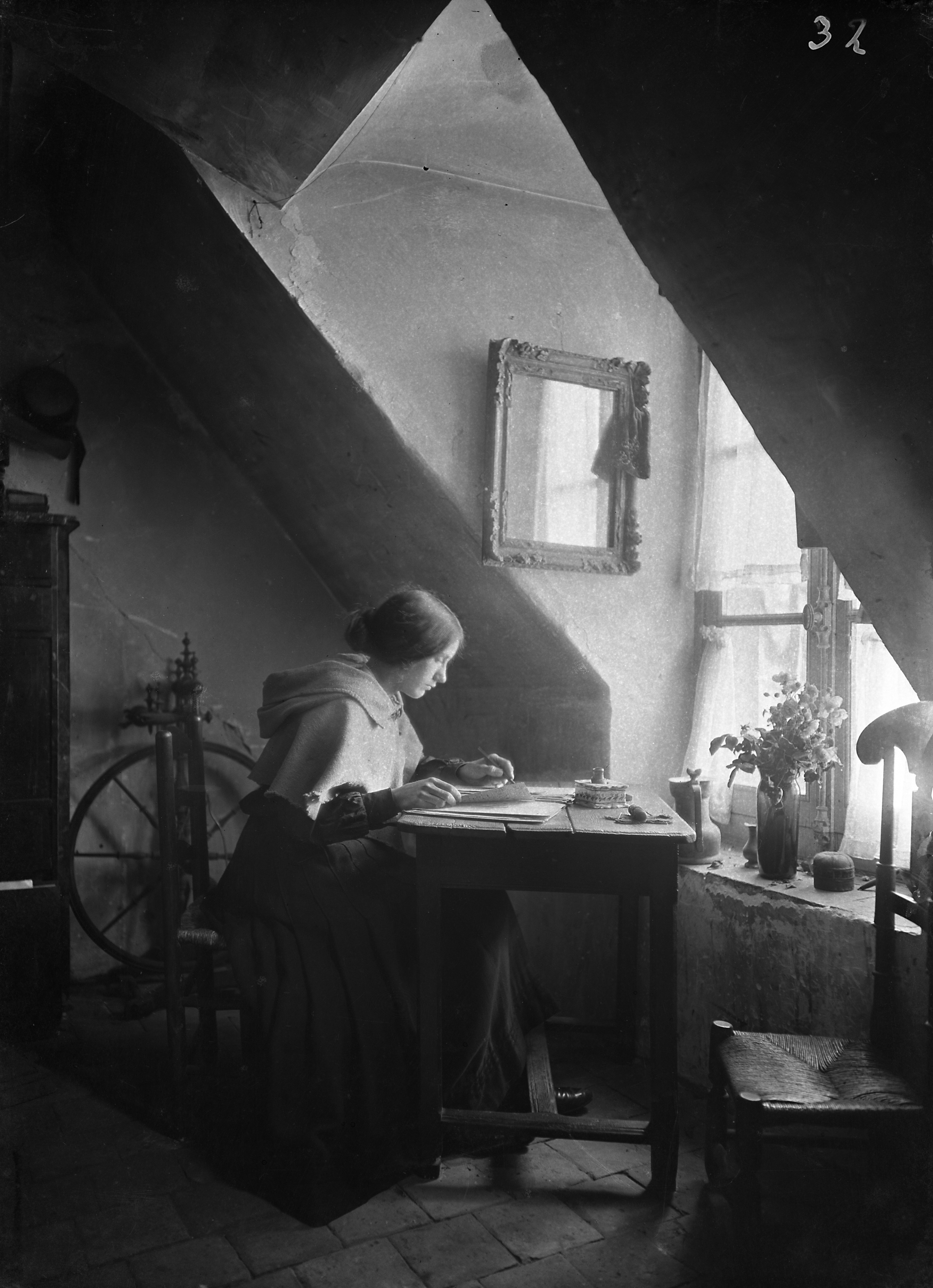 Léon Delachaux, Study for the painting "La Lettre"