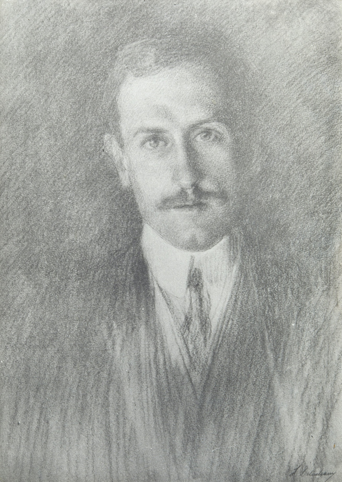 Léon Delachaux, Portrait d'homme à la moustache et à la cravate